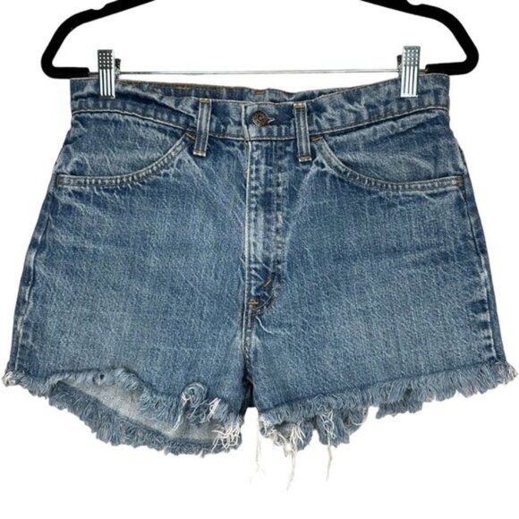 Levi’s Vintage Orange Tab Cutoff Denim Shorts 80s Size 30 - Picture 3 of 14